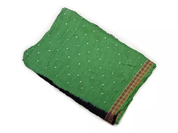 Exotic India Bandhani Tie-Dye Salwar Kameez Cotton Fabric From Gujarat 