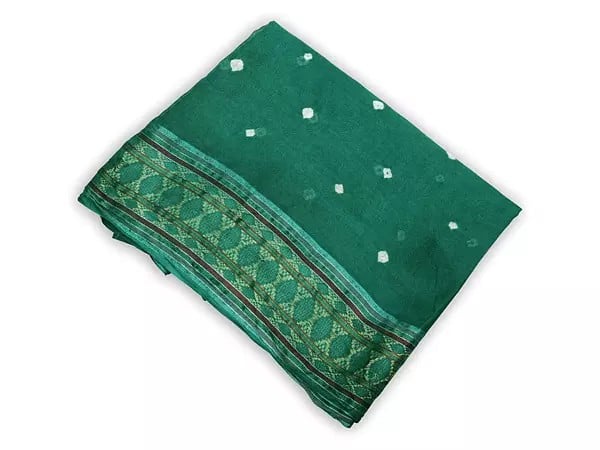 Exotic India Bandhani Tie-Dyed Salwar Kameez Fabric From Gujarat 