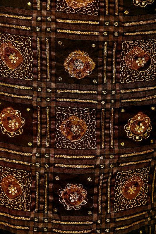 Exotic India Bandhani Zari-woven Salwar Kameez Fabric With Mirror Embroidery 