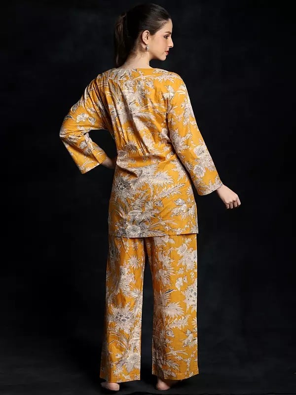 Exotic India Beach-Ball Round Neck Printed Pure Cotton Co-ord Set