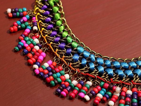 Exotic India Beaded Choker Necklace | Indian Fashion Jewelry 