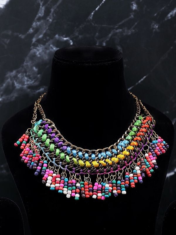 exotic india Beaded Choker Necklace | Indian Fashion Jewelry 