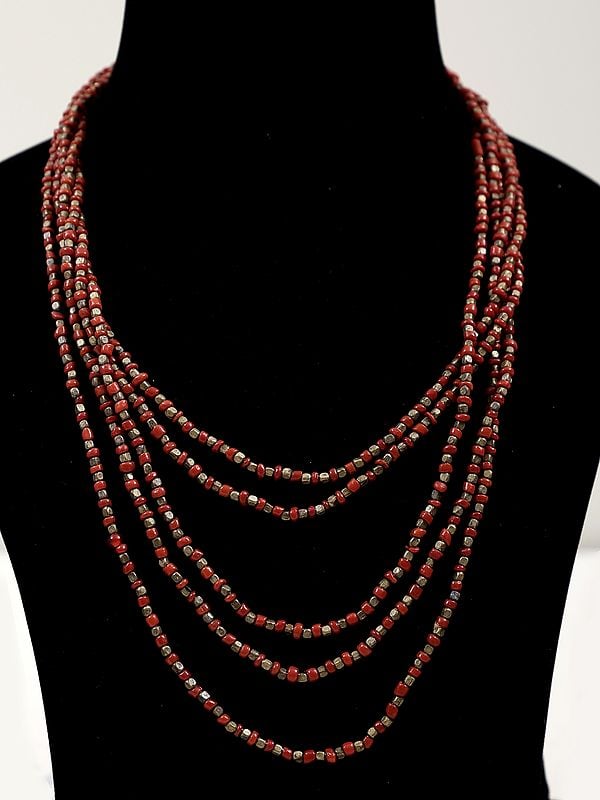 Exotic India Beaded Layered Necklace | Indian Fashion Jewelry