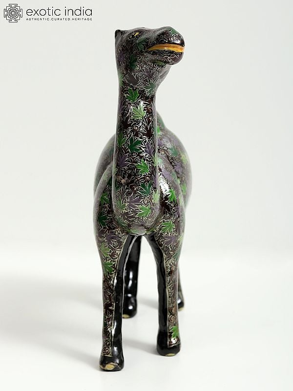 Exotic India Beautiful Floral Camel With Fine Work | Papier Mache | Hand-Painted 