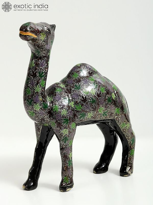 Exotic India Beautiful Floral Camel With Fine Work | Papier Mache | Hand-Painted 