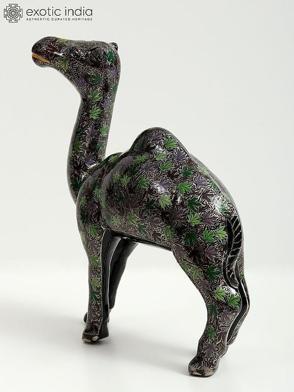 Exotic India Beautiful Floral Camel With Fine Work | Papier Mache | Hand-Painted 