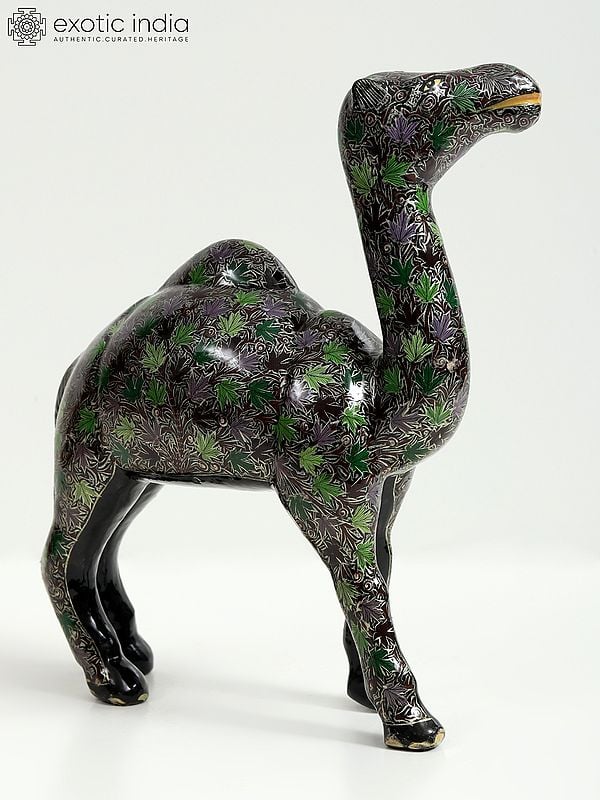 exotic india Beautiful Floral Camel With Fine Work | Papier Mache | Hand-Painted 