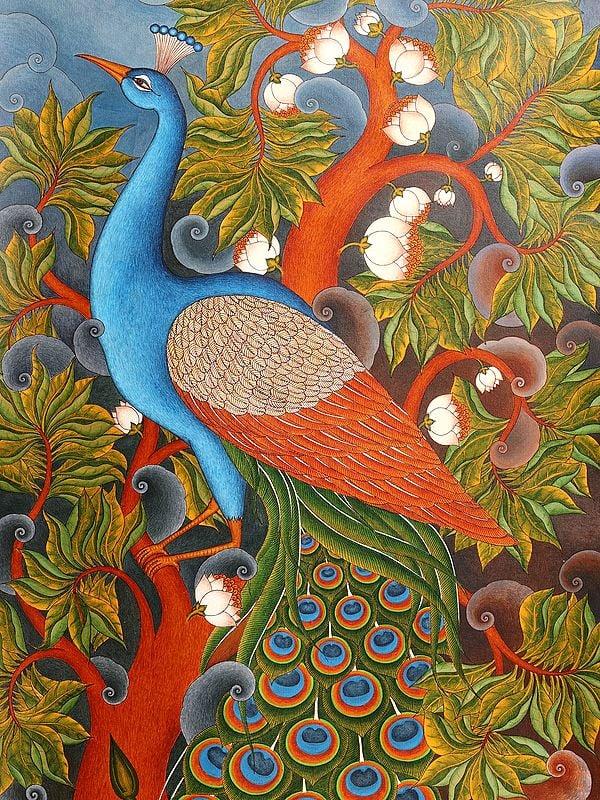 Exotic India Beautiful Peacock Painting | Acrylic On Canvas 