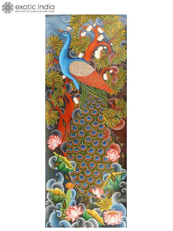 exotic india Beautiful Peacock Painting | Acrylic on Canvas 
