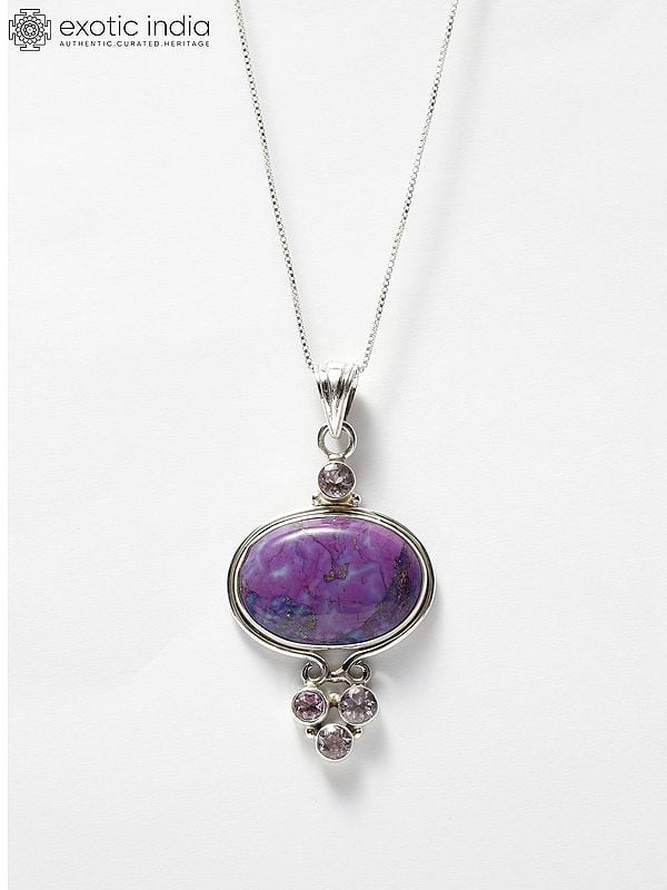 exotic india Beautiful Purple Turquoise Gemstone Pendant