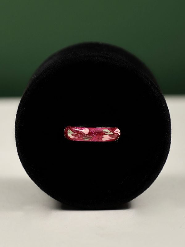 exotic india Beautiful Sterling Silver Ring with Flower Petals Design 