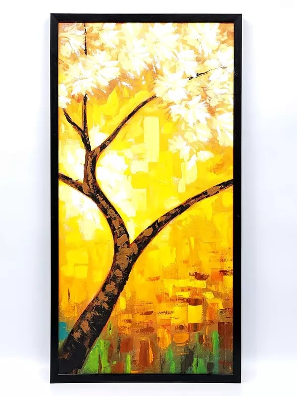 Exotic India Beautiful Tree Wall Art | Set Of Five Paintings | With Frame 