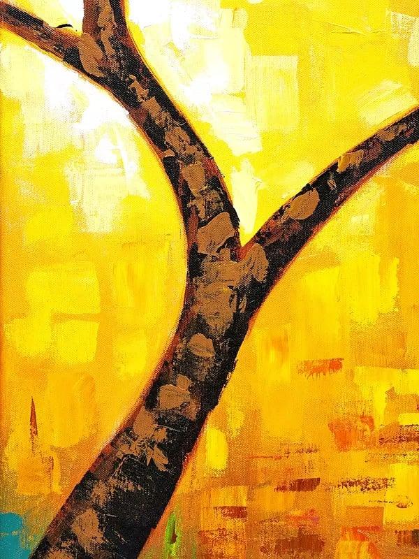 Exotic India Beautiful Tree Wall Art | Set Of Five Paintings | With Frame 