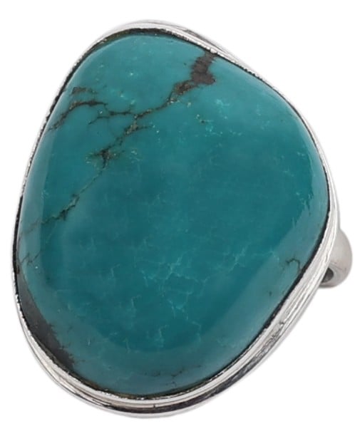exotic india Beautiful Turquoise Ring With Sterling Silver 