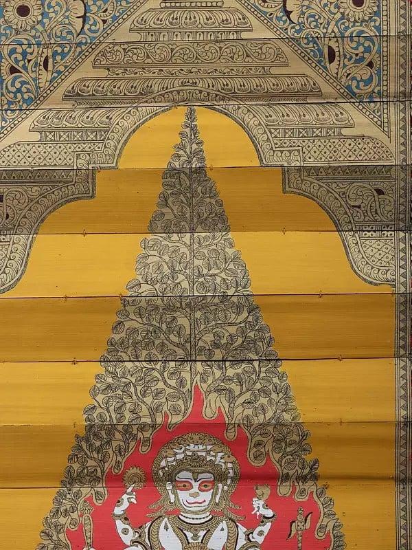 Exotic India Bhagawan Jagannath Inside The Tree | Pattachitra Painting On Palm Leaf 