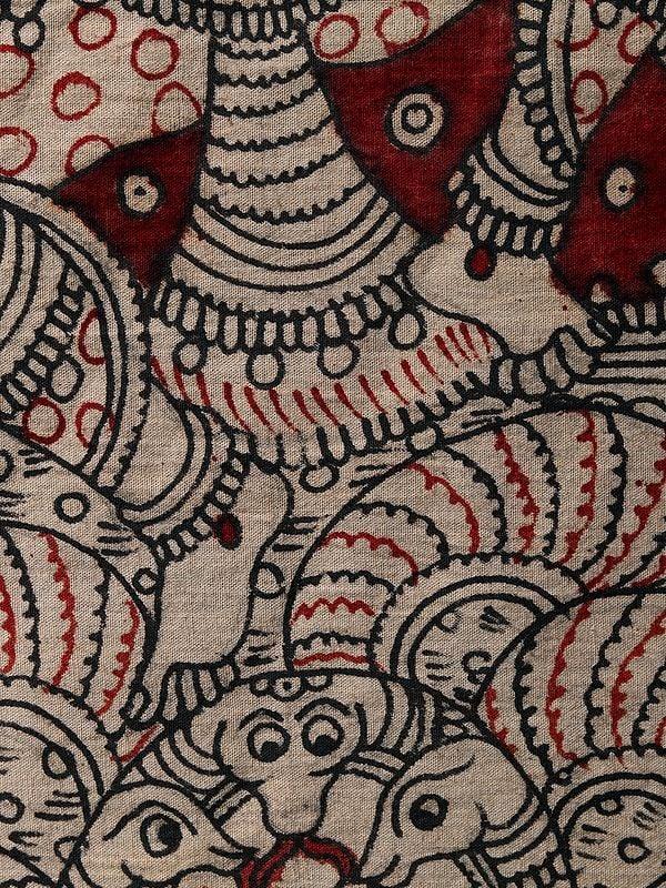 Exotic India Bhagawan Krishna Dancing On Kaliya Naag | Kalamkari Painting