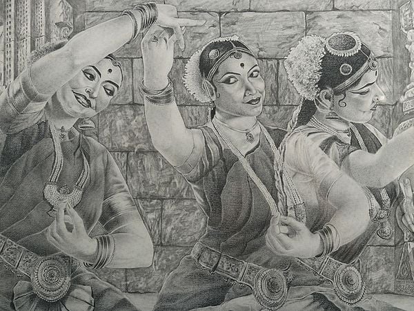 Exotic India Bharatnatyam | Pencil Sketch By Anup Gomay 