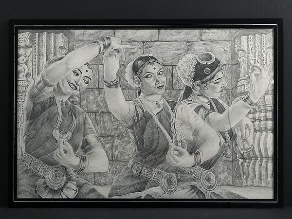 exotic india Bharatnatyam | Pencil Sketch by Anup Gomay 