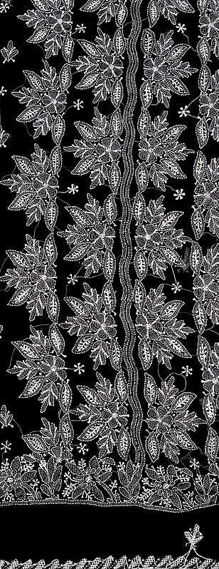 exotic india Black Salwar Kameez Fabric with Lukhnawi Chikan Embroidery by Hand 