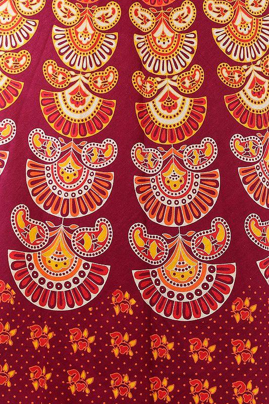 Exotic India Block-Printed Sanganeri Wrap-Around Skirt From Pilkhuwa 
