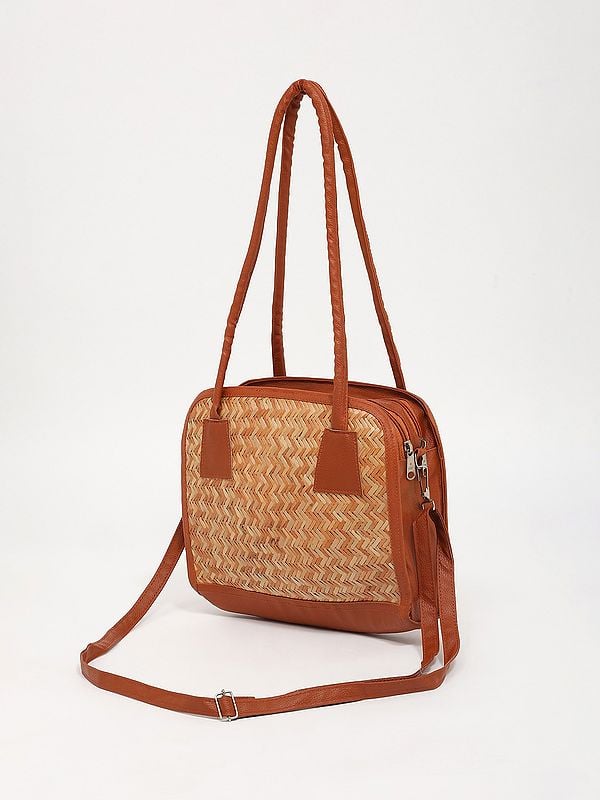 Exotic India Bomboo Sling Bag With Detachable Side Strap 