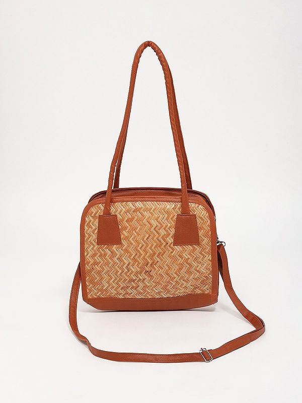 exotic india Bomboo Sling Bag with Detachable Side Strap 