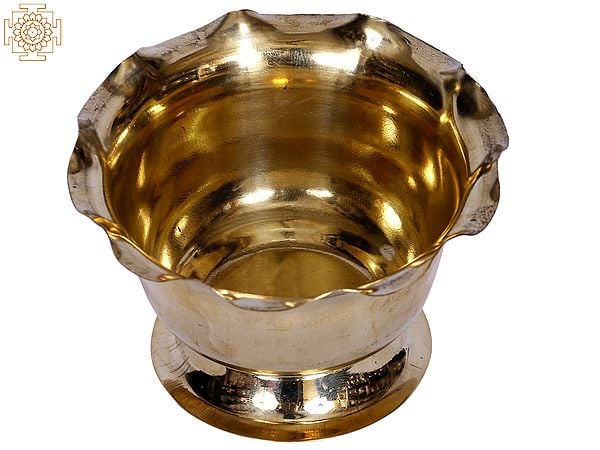 exotic india Brass Chandan Pela | Hand-Picked Ritual & Puja Item 