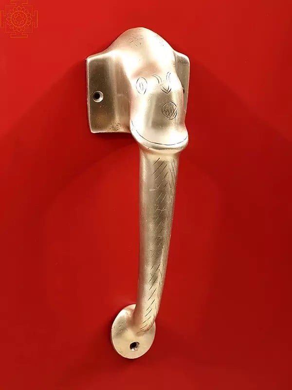 Exotic India Brass Elephant Door Handle | Handmade | Multiple Sizes 