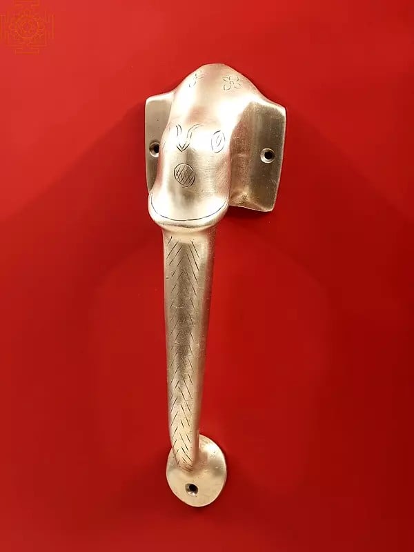 Exotic India Brass Elephant Door Handle | Handmade | Multiple Sizes 