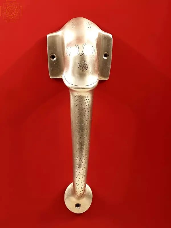 exotic india Brass Elephant Door Handle | Handmade | Multiple Sizes 