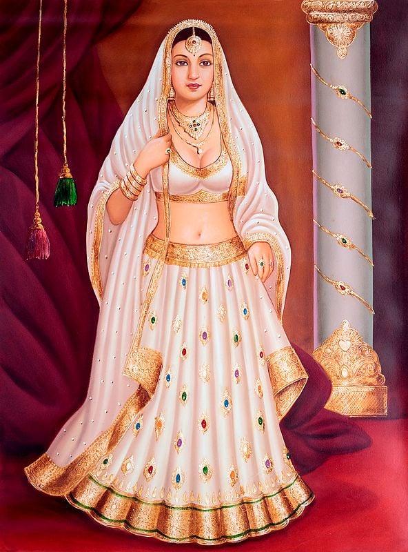 exotic india Bridal Anticipation Oil Painting on Canvas