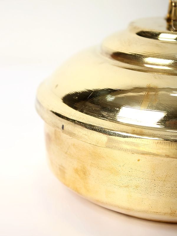 Exotic India Bronze Container With Handle (Multiple Size) 