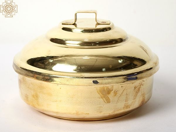 exotic india Bronze Container with Handle (Multiple Size)