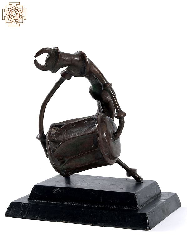 Exotic India Bronze Tribal Drummer – Rhythm Of The Earth| Signed Product By Artist : Ekeshwar 