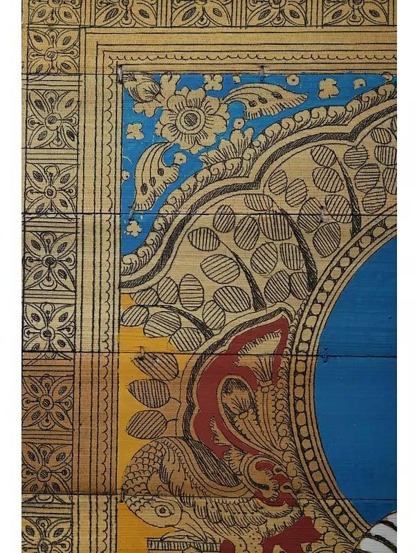 Exotic India Buddha Seated In Dharmachakra Mudra | Pattachitra Painting On Palm Leaf 