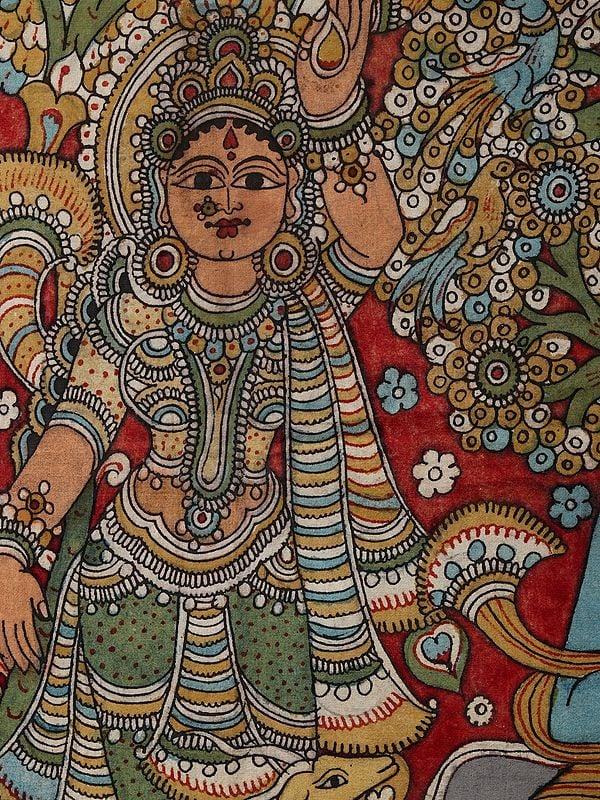 Exotic India Buddha With Disciples | Vintage Kalamkari Painting 