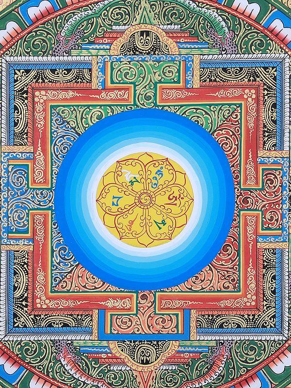 Exotic India Buddhist Mandala Art | Brocadeless Thangka Painting 