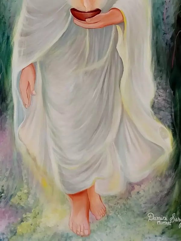 Exotic India Calm And Peaceful Buddha | Acrylic On Canvas | By Damini Sargam 