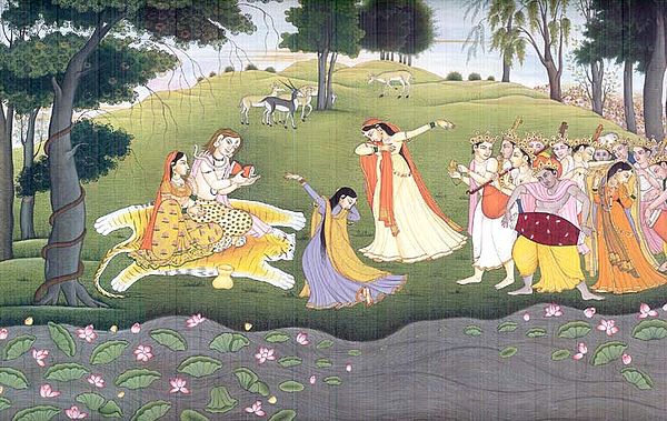 exotic india Celestial Beings Sing and Dance for the Holy Couple 
