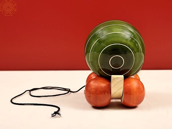 Exotic India Channapatna Push And Pull Along Toy Turtle | Handmade