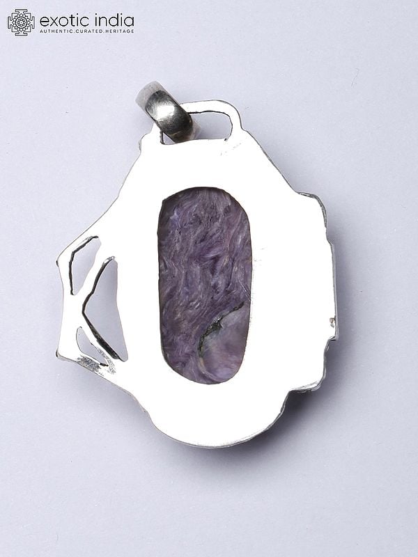 Exotic India Chaorite Cabochon Pendant In Sterling Silver 