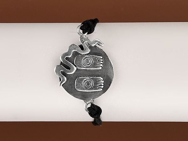 Exotic India Charan Paduka Stylized Bracelet | Sterling Silver Jewelry