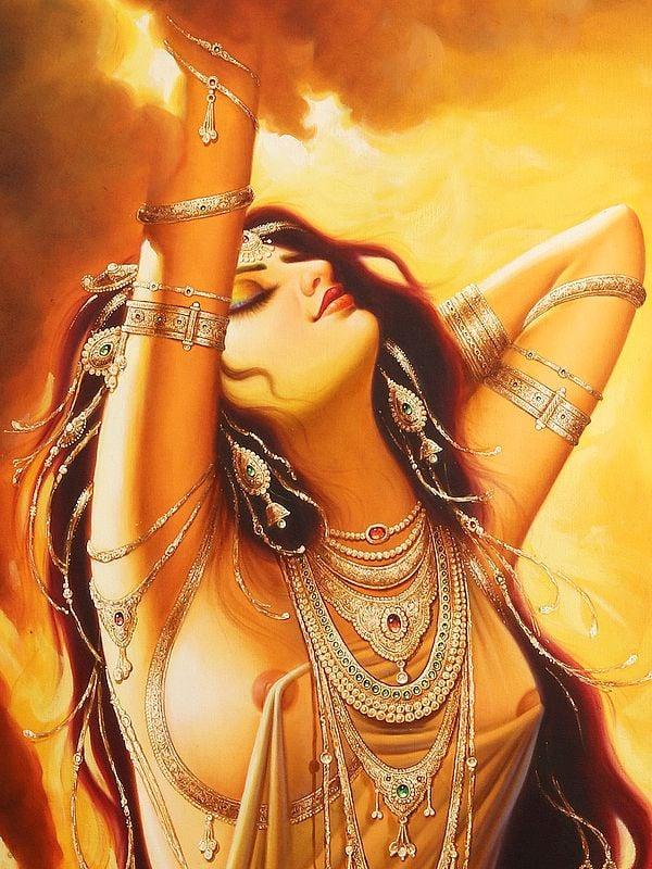 Exotic India Charming Beauty | Without Frame | Oil Painting On Canvas 