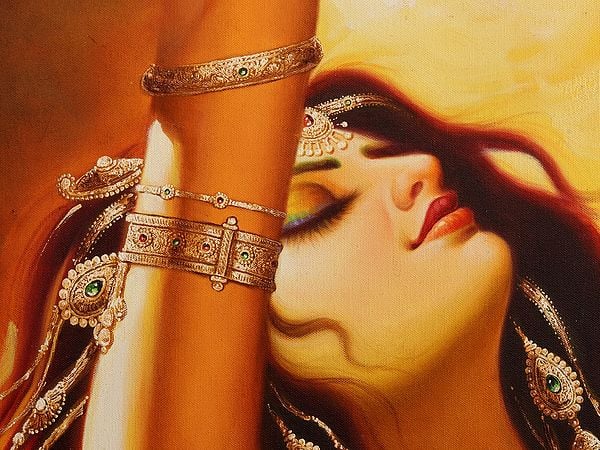 Exotic India Charming Beauty | Without Frame | Oil Painting On Canvas 