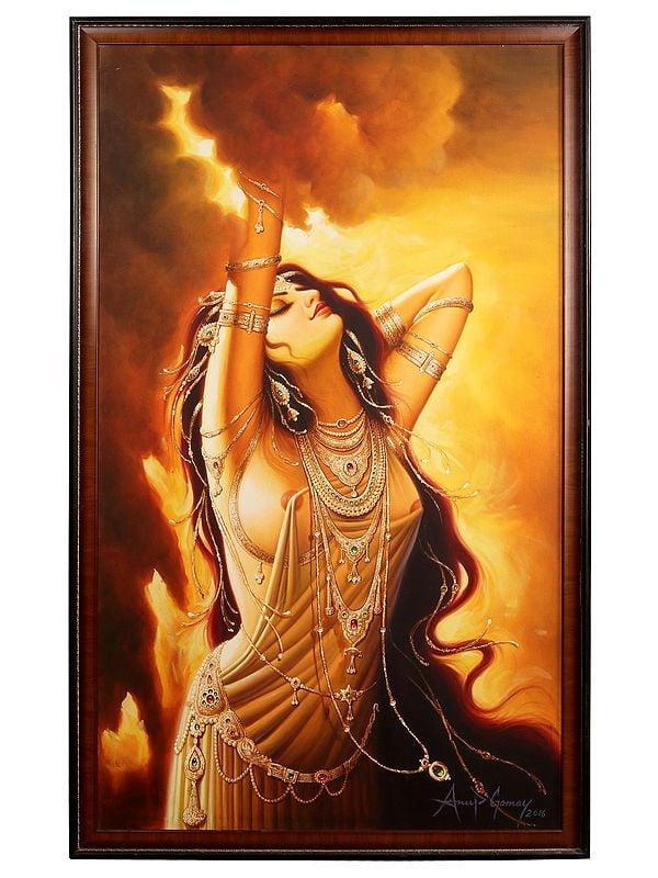 exotic india Charming Beauty | Without Frame | Oil Painting on Canvas 