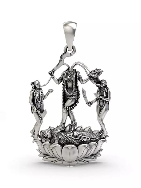 exotic india Chhinnamasta - The Goddess of Self-Sacrifice Pendant 