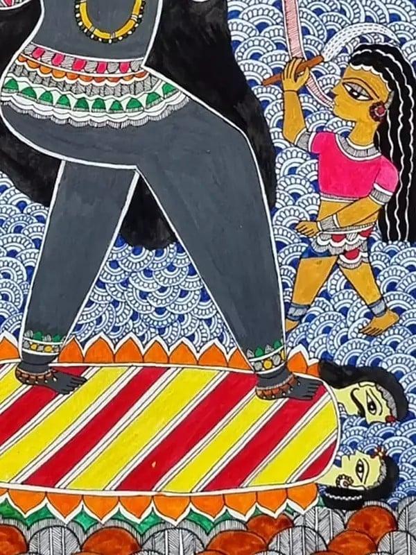 Exotic India Chinnamasta Devi (Ten Mahavidyas) | Acrylic On Handmade Paper | By Pallavi 