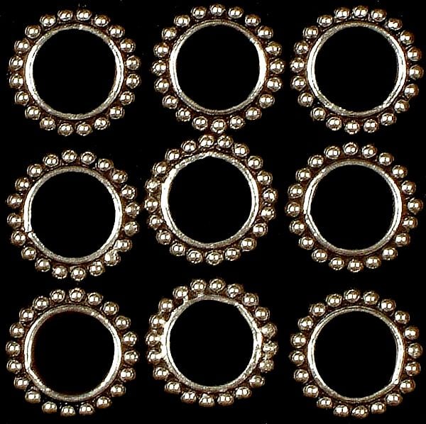 exotic india Circular Beads (Price Per 6 Pieces) | Sterling Silver Drops