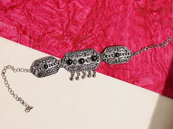 exotic india Classy Metal Choker Necklace | White Metal Jewelry 