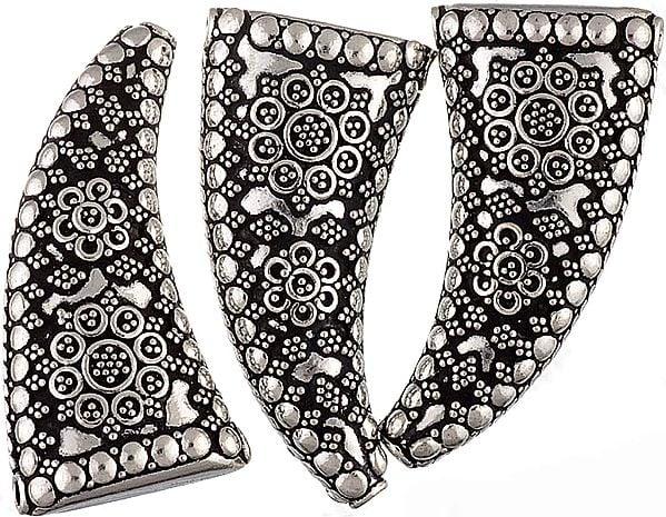 exotic india Claw Shaped Sterling Beads (Price Per Piece)